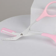 Eyebrow Trimmer Grooming Scissors Eyelash Thinning Shears Comb Brow Shaping Tool - Pink V528-YL099-PINK-5567
