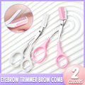 Eyebrow Trimmer Grooming Scissors Eyelash Thinning Shears Comb Brow Shaping Tool - White V528-YL099-WHITE-8921