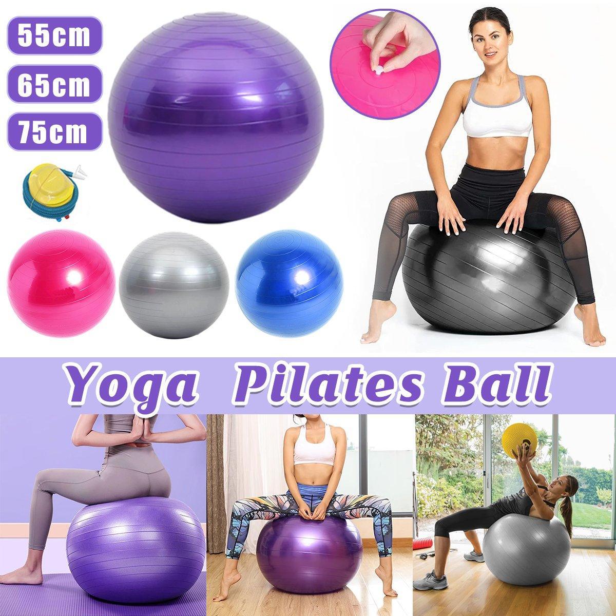 Explosion-Proof Thickened Inflatable Yoga Ball Massage Fitness Stability Ball - Grey - 75cm V528-YOGA-BALL-GREY-75-682991
