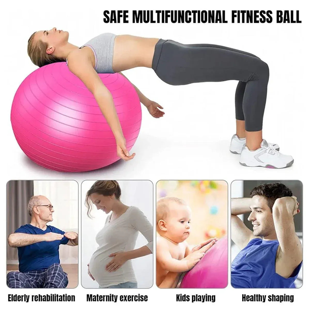 Explosion-Proof Thickened Inflatable Yoga Ball Massage Fitness Stability Ball - Purple - 75cm V528-YOGA-BALL-PURPLE-75-507389