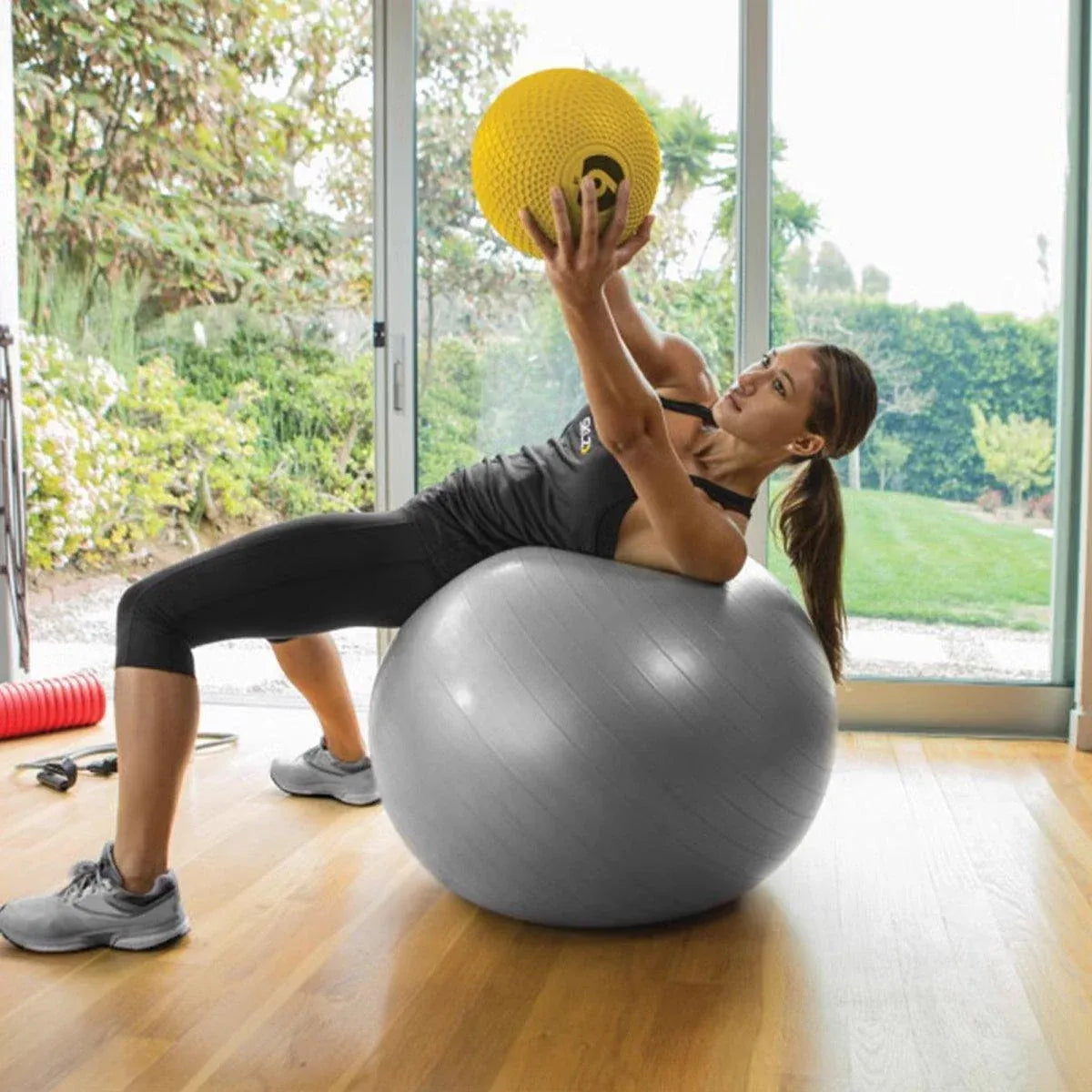 Explosion-Proof Thickened Inflatable Yoga Ball Massage Fitness Stability Ball - Purple - 75cm