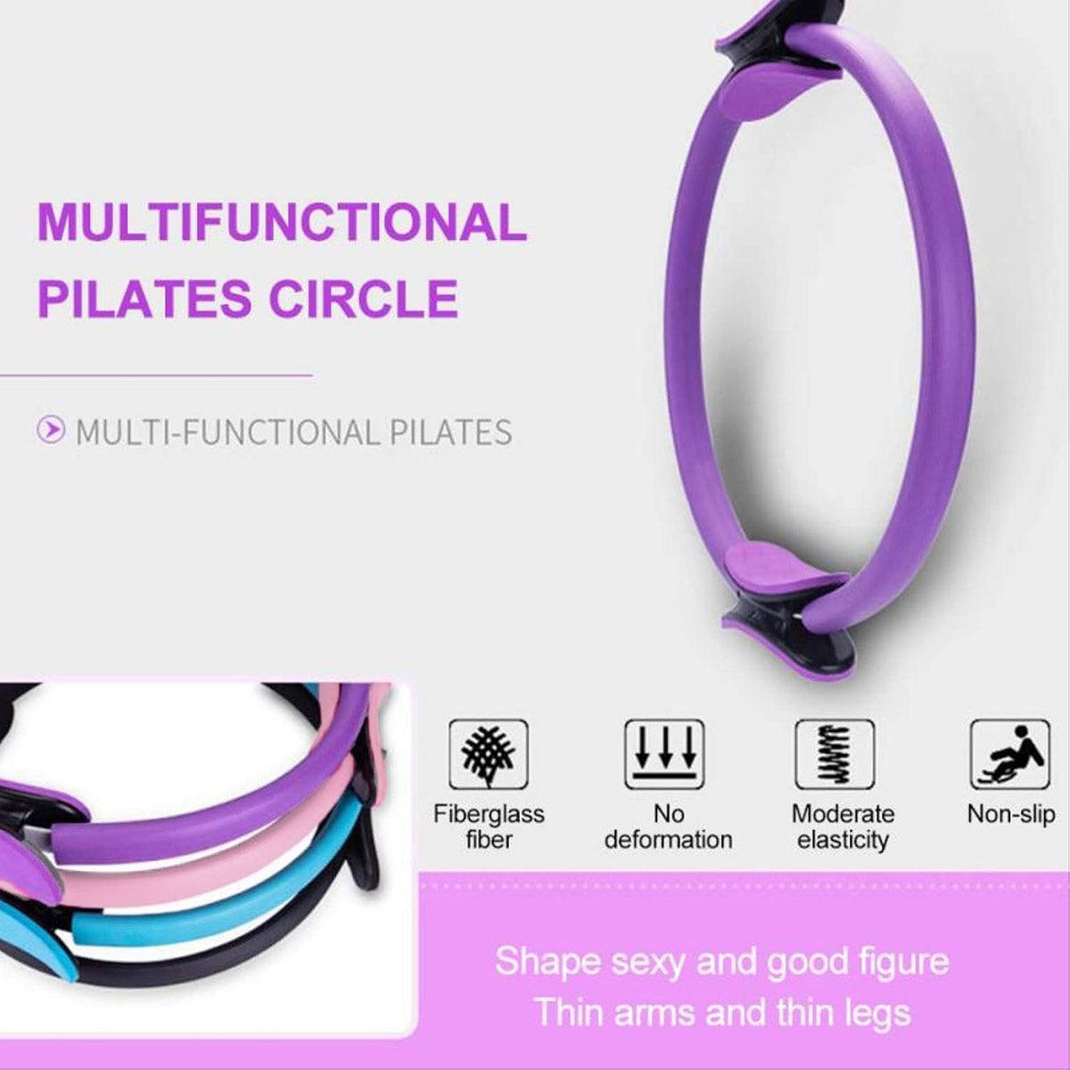 6 Colours Pilates Yoga Ring Magic Circle Fitness Equipment for Toning Slim Legs - Grey V528-YOGA-CIRCLE-GREY-288155