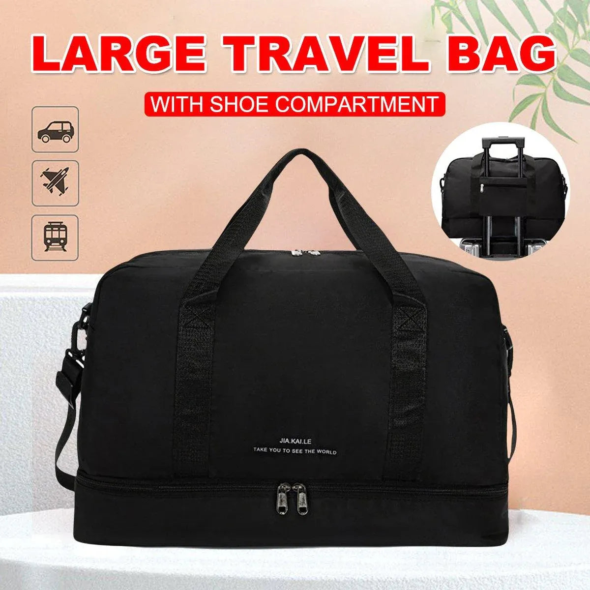Yoga Fitness Bag Outdoor Sports Travel Bag Large Capacity Gym Luggage Bag V528-YOGA-MAT-BAG-BLACK-731562