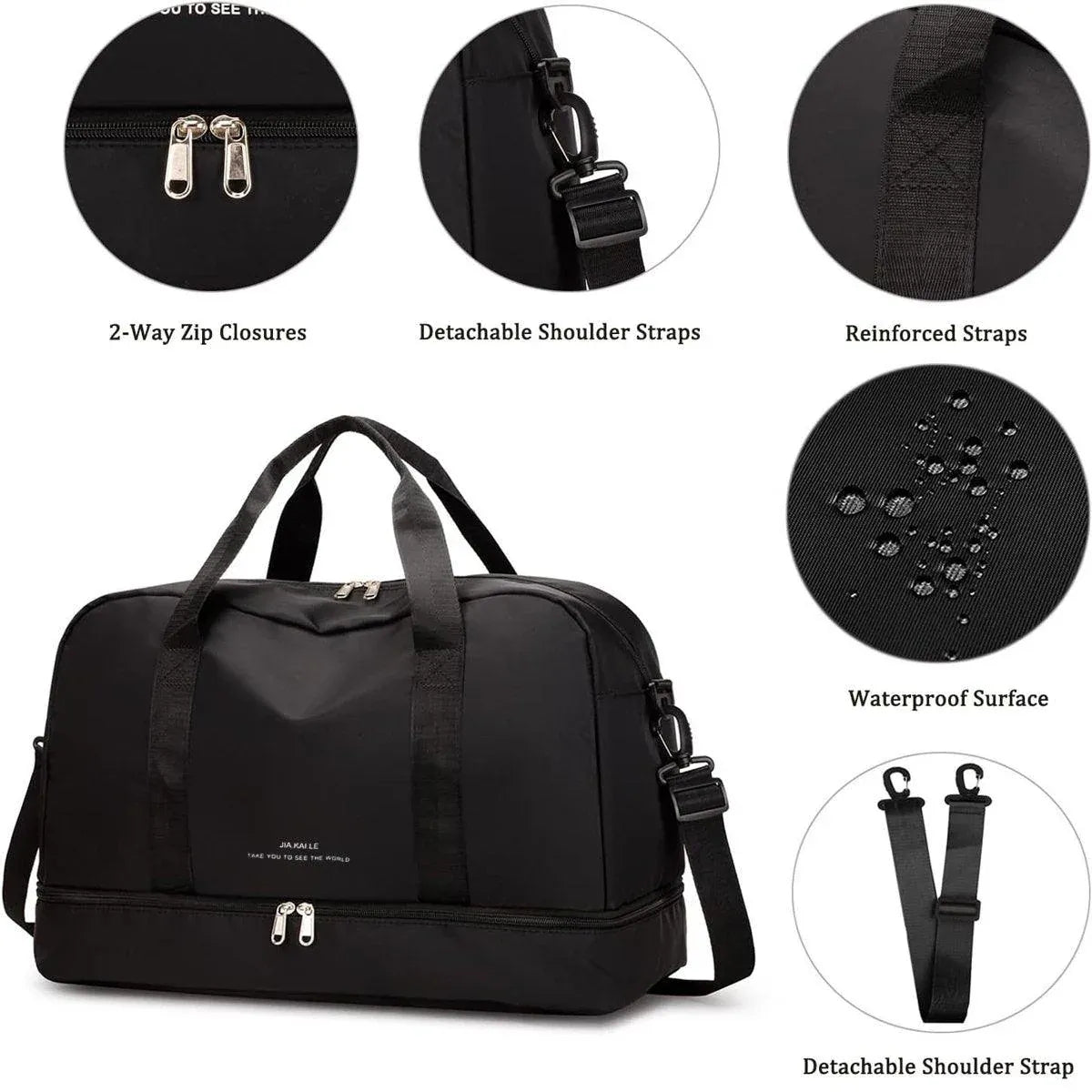 Yoga Fitness Bag Outdoor Sports Travel Bag Large Capacity Gym Luggage Bag V528-YOGA-MAT-BAG-BLACK-731562
