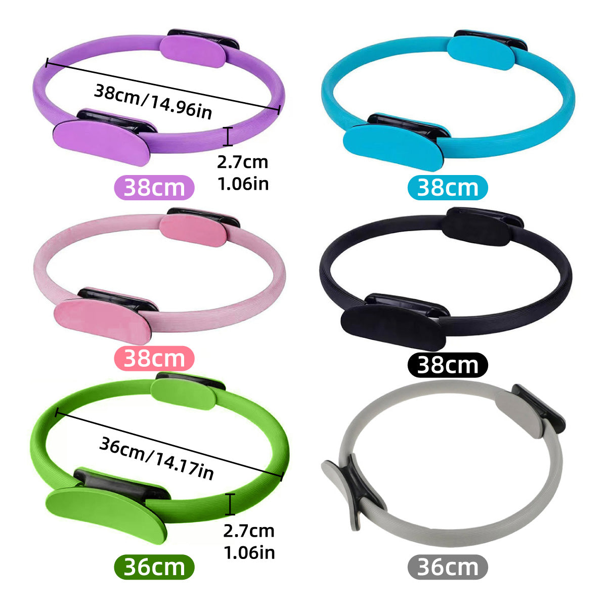 6 Colours Pilates Yoga Ring Magic Circle Fitness Equipment for Toning Slim Legs - Pink V528-YOGA-RING-PINK-534506