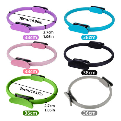 6 Colours Pilates Yoga Ring Magic Circle Fitness Equipment for Toning Slim Legs - Pink V528-YOGA-RING-PINK-534506