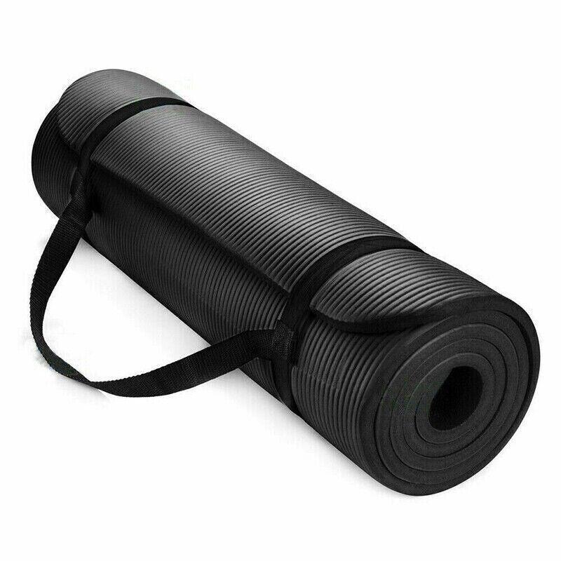 15mm Thick Yoga Mat Pad NBR Nonslip Exercise Fitness Pilate Gym Durable - Black V528-YOGAMAT-BLACK-15MM-313810