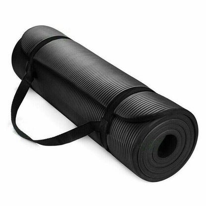 15mm Thick Yoga Mat Pad NBR Nonslip Exercise Fitness Pilate Gym Durable - Black V528-YOGAMAT-BLACK-15MM-313810