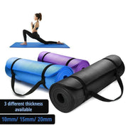 20MM Thick Yoga Mat Pad NBR Nonslip Exercise Fitness Pilate Gym Durable - Black V528-YOGAMAT-BLACK-20MM-769761