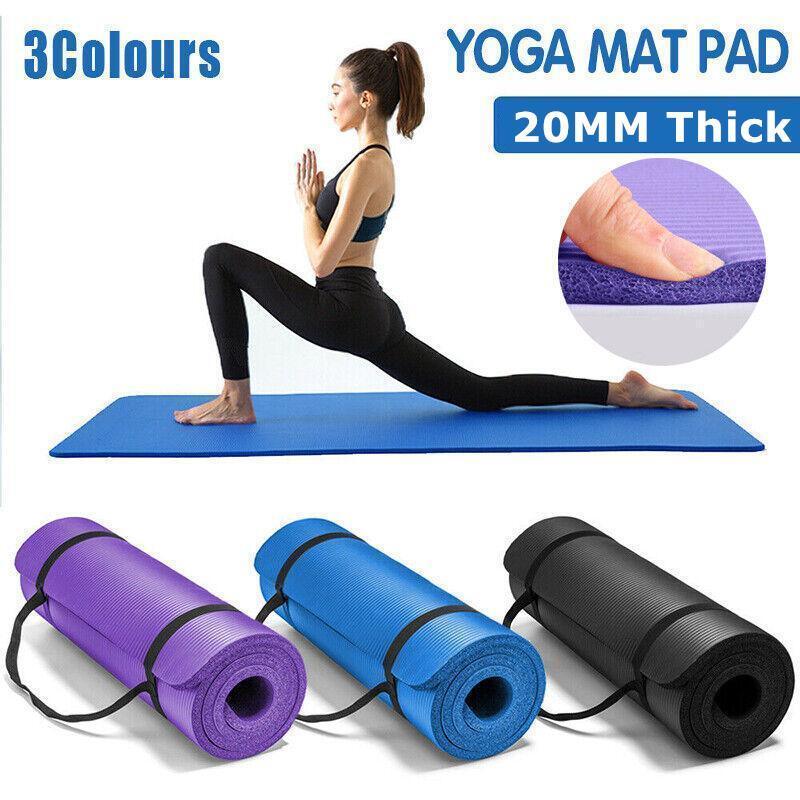 20MM Thick Yoga Mat Pad NBR Nonslip Exercise Fitness Pilate Gym Durable - Purple V528-YOGAMAT-PURPLE-20MM-122153