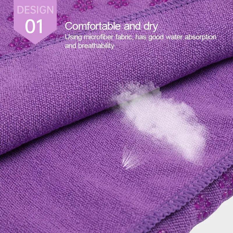 Non Slip Yoga Towel Mat Microfiber Fitness Gym Exercise Blanket with Carry Bag - Light Purple V528-YOGANON-SLIPMAT-LIGHTPURPLE-32568