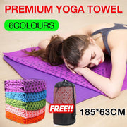 Non Slip Yoga Towel Mat Microfiber Fitness Gym Exercise Blanket with Carry Bag - Orange V528-YOGANON-SLIPMAT-ORANGE-28772