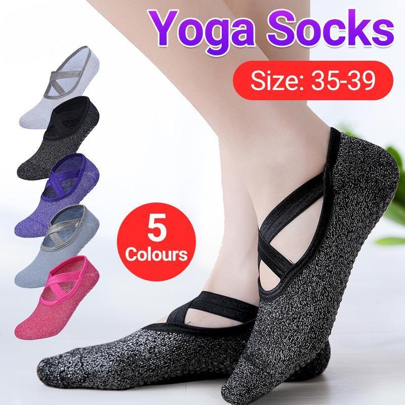 Yoga Socks Non Slip Pilates Ballet Grip Socks for Women Gym Fitness - Grey V528-YOGASOCKS-GRAY-598876