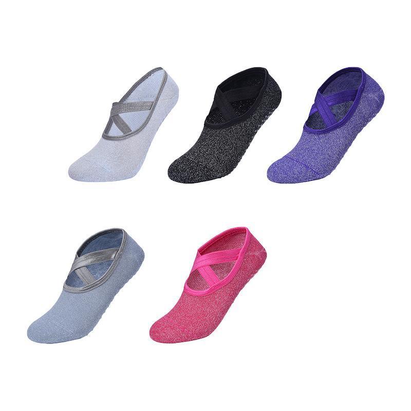 Yoga Socks Non Slip Pilates Ballet Grip Socks for Women Gym Fitness - Grey V528-YOGASOCKS-GRAY-598876