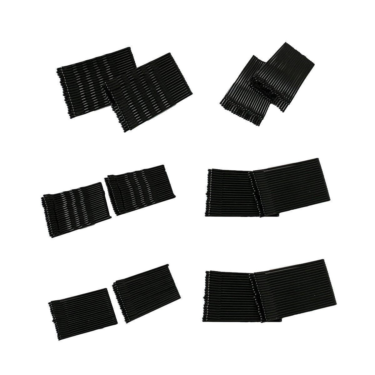 40 PCS Short Black Waved Hair Pins Bobby Pins Grips Salon Dance Hair Accessories - Long Flat Clip V528-YX-F26587