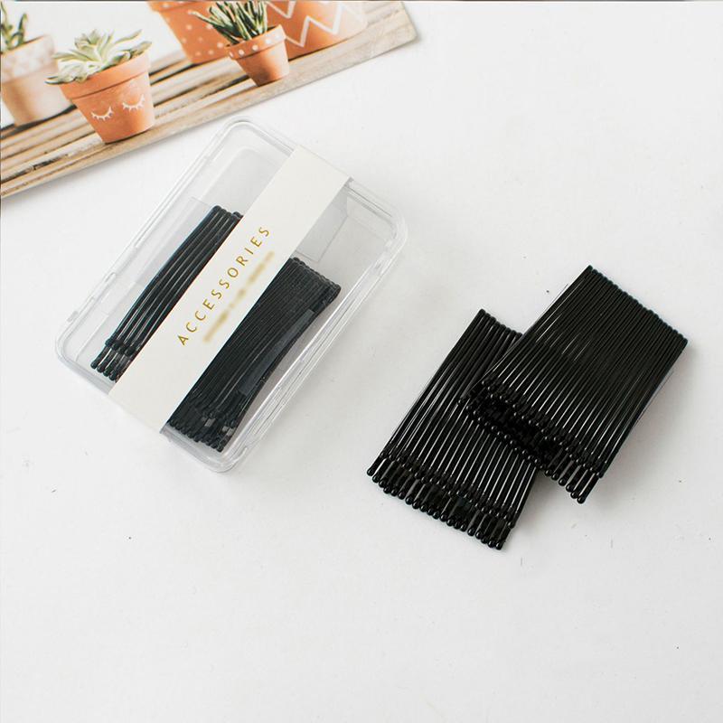 40 PCS Short Black Waved Hair Pins Bobby Pins Grips Salon Dance Hair Accessories - Long Flat Clip V528-YX-F26587