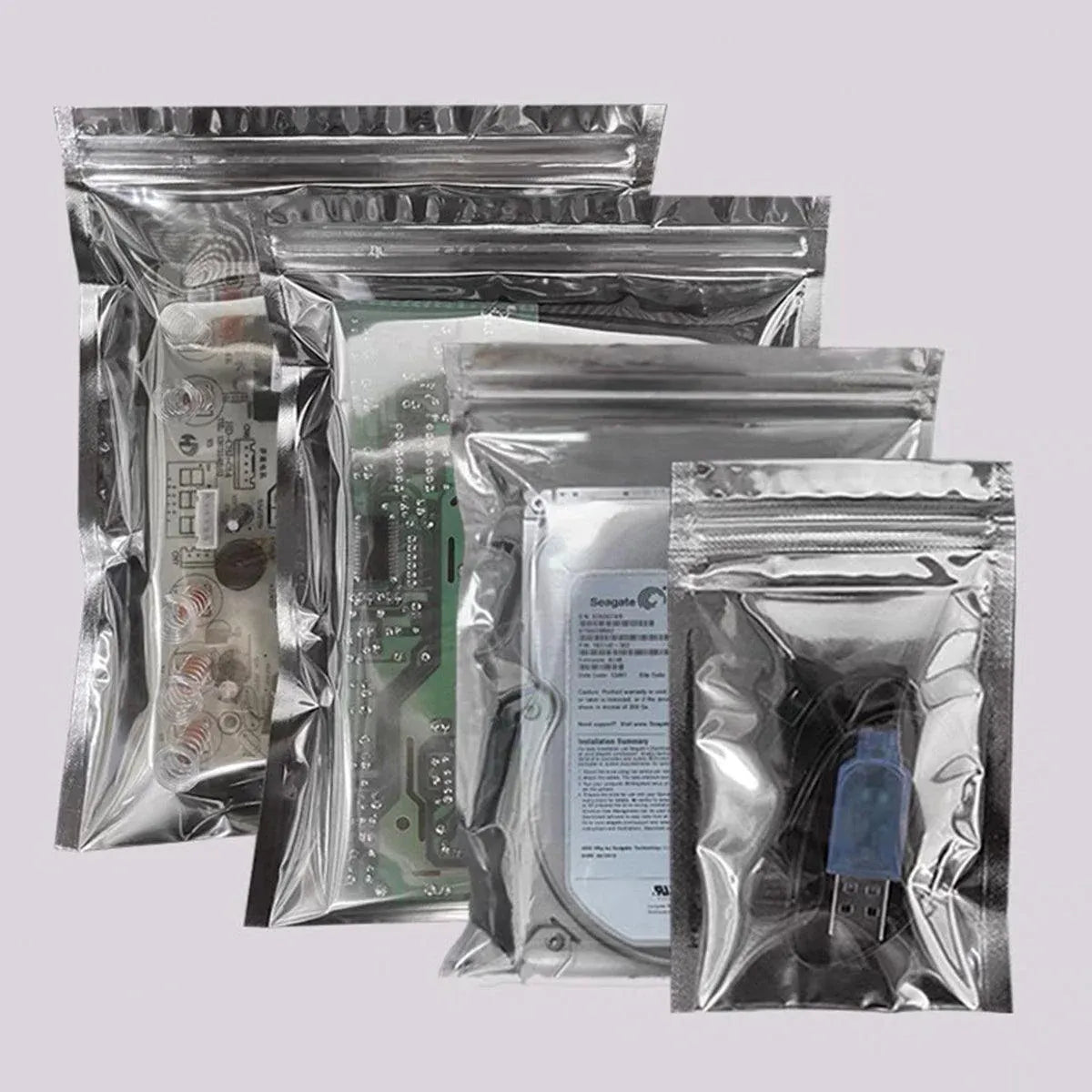 Plastic Self Sealing Bags 100PCS Anti Static Semi Transparent Resealable - 6x9cm