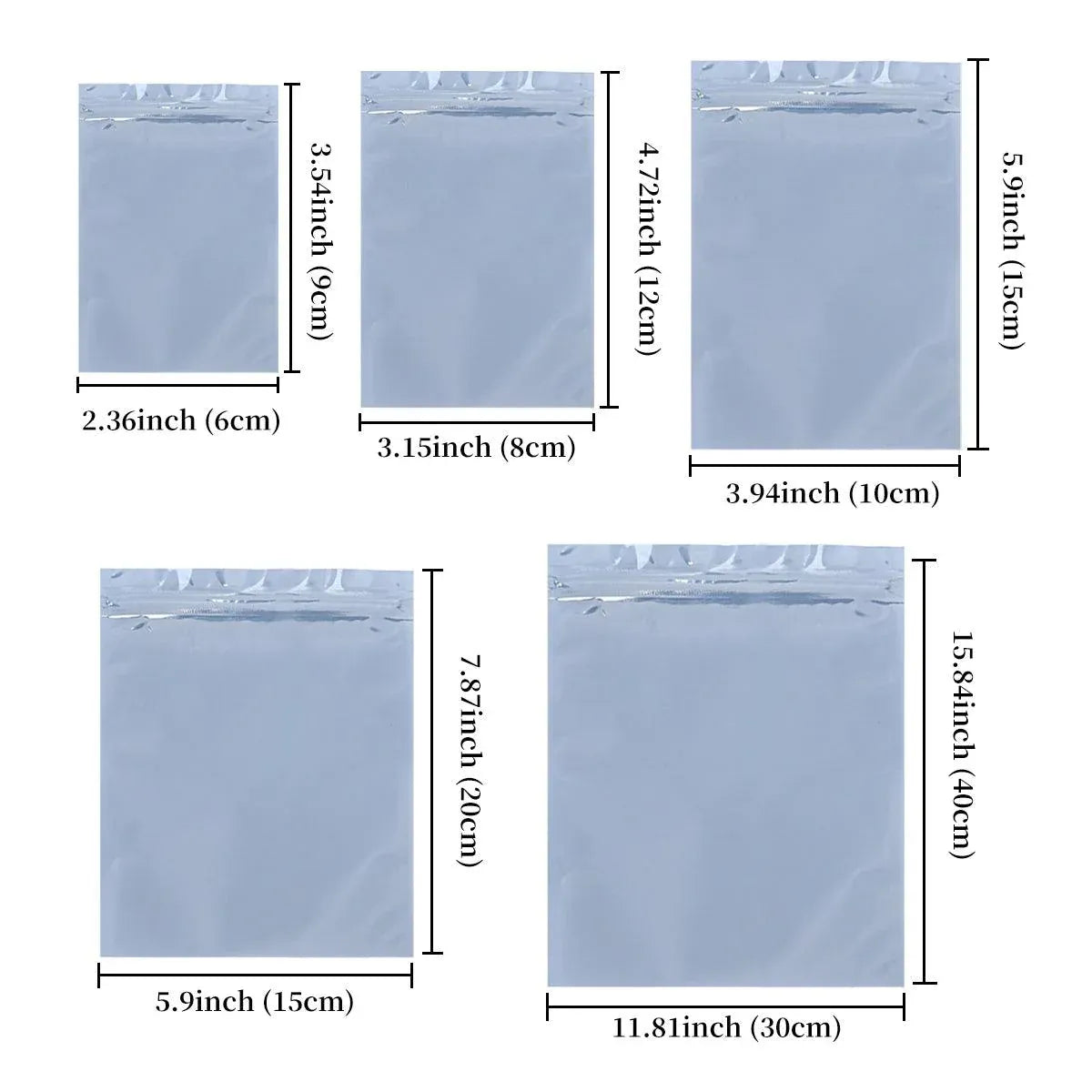 Plastic Self Sealing Bags 100PCS Anti Static Semi Transparent Resealable - 10x15cm