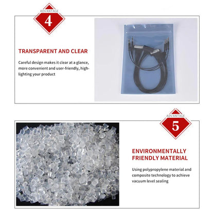 Plastic Self Sealing Bags 100PCS 5Sizes Anti Static Semi Transparent Resealable - 10x15cm V528-ZIPLOCK-BAG-100PCS-865904