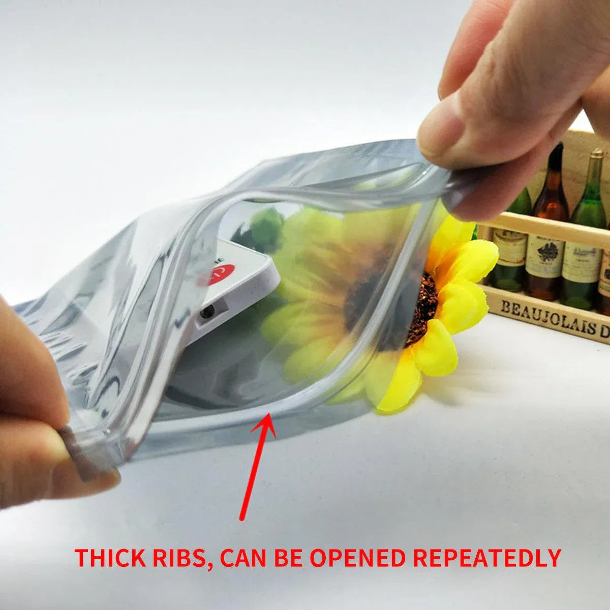 Plastic Self Sealing Bags 100PCS Anti Static Semi Transparent Resealable - 15x20cm