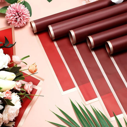 100PCS Waterproof Flower Gift Wrapping Paper Florist Bouquet Craft Packaging - Red V528-ZK00092-RED-100PCS-320175
