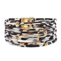 Fashion Snap Lock Leather Bohemian Leopard Print Bangle Stylish Bracelet Gift - White V528-ZK00124-WHITE-152092