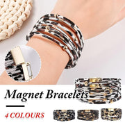 Fashion Snap Lock Leather Bohemian Leopard Print Bangle Stylish Bracelet Gift - White V528-ZK00124-WHITE-152092