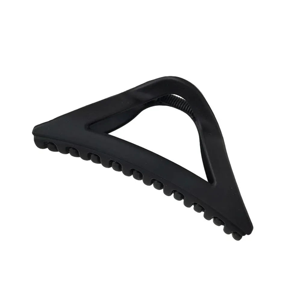 Women's Simple Hair Claws Clip Large Geometric Barrette Ponytail Clamp Hairpin - Black V528-ZK00215-BLACK-560871