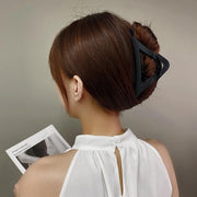 Women's Simple Hair Claws Clip Large Geometric Barrette Ponytail Clamp Hairpin - Black V528-ZK00215-BLACK-560871
