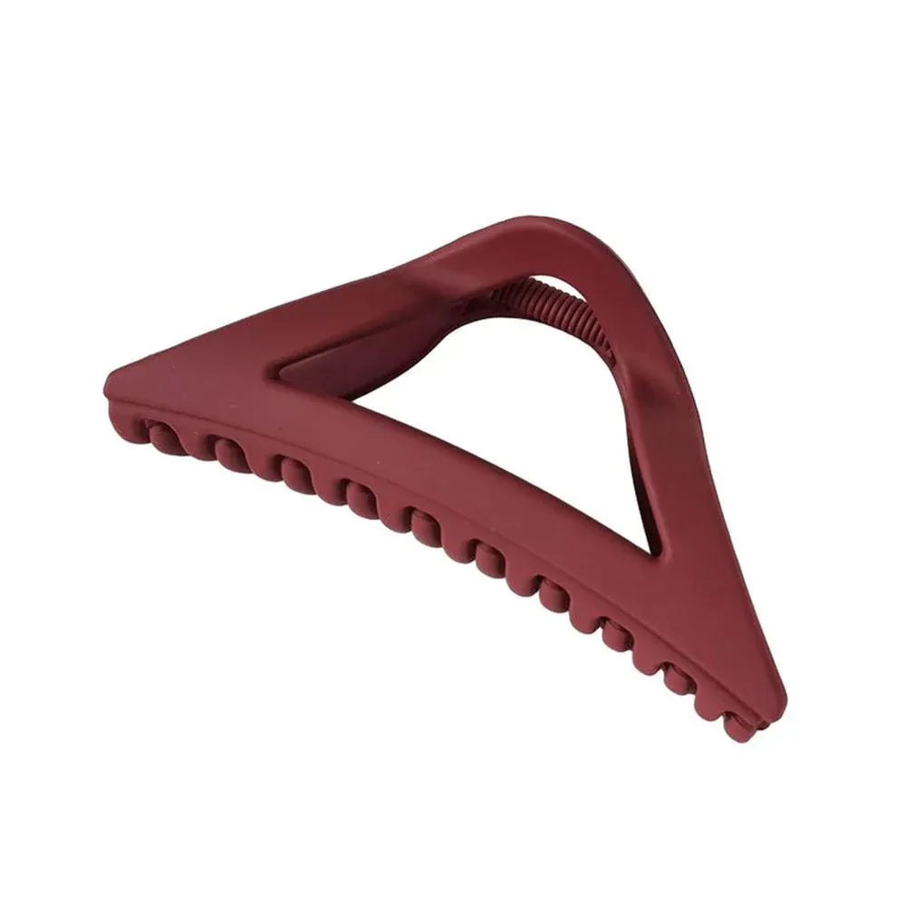 Women's Simple Hair Claws Clip Large Geometric Barrette Ponytail Clamp Hairpin - Wine Red V528-ZK00216-W-RED-792986