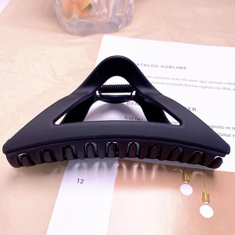Women's Simple Hair Claws Clip Large Geometric Barrette Ponytail Clamp Hairpin - Wine Red V528-ZK00216-W-RED-792986