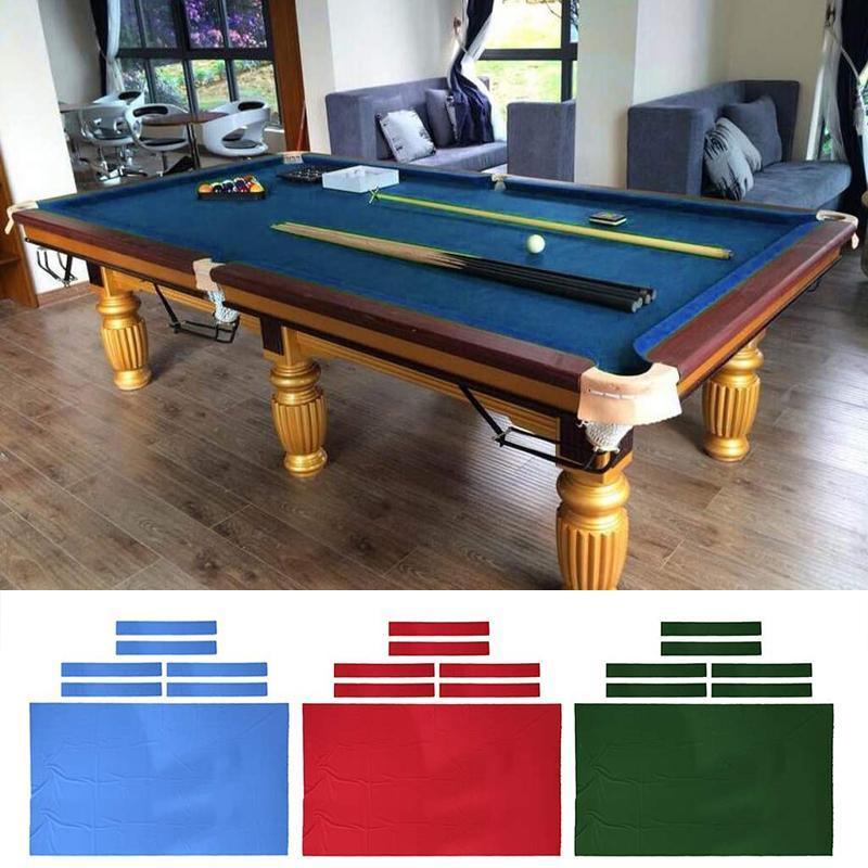 7Pcs Billiard Snooker Pool Table Cover Cloth W/ Felt Strip Heavy Duty 9FT - Blue V528-ZK00269-BLUE9-992036