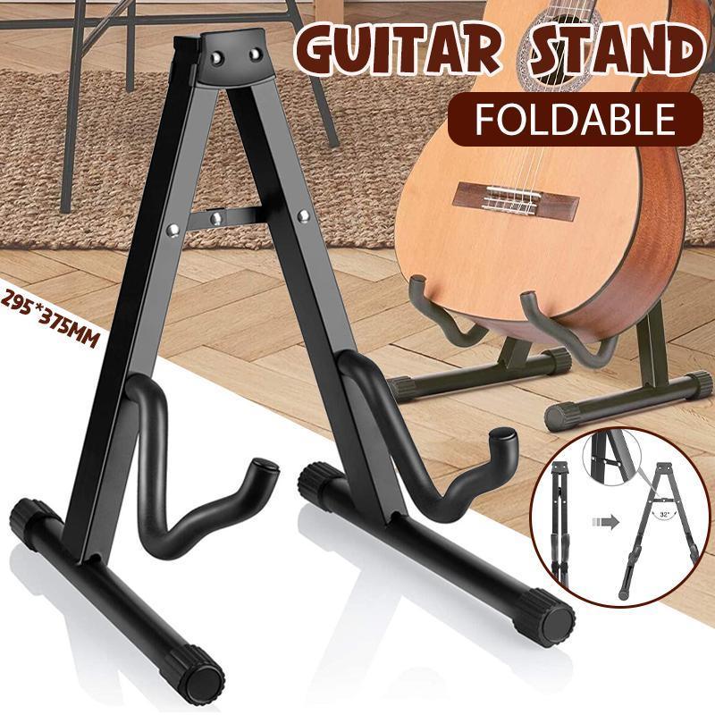 Folding Guitar Stand Floor Rack Electric Acoustic Bass Gig Holder Rack Portable V528-ZK00327-512453