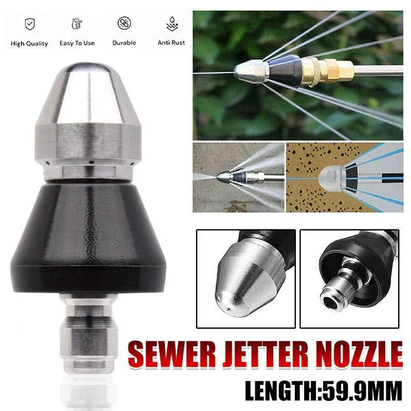 High Pressure Drain 1 Front 6 Nozzle Sewer Pipe Cleaner Rear Jet Pressure Washer V528-ZK00383-911209