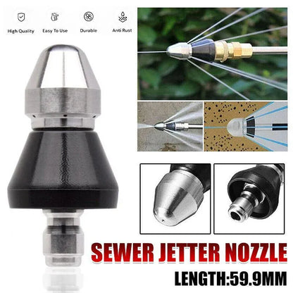 High Pressure Drain 1 Front 6 Nozzle Sewer Pipe Cleaner Rear Jet Pressure Washer V528-ZK00383-911209