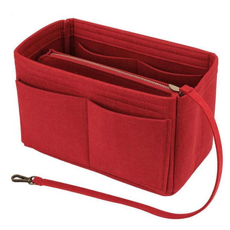 Felt Handbag Organizer Insert with Multiple Pockets for Tote and Purse - Beige M Size V528-ZK00391-BEIGE-M-512239