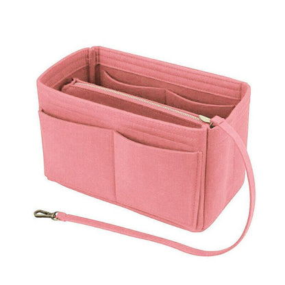 Felt Handbag Organizer Insert with Multiple Pockets for Tote and Purse - Beige L Size V528-ZK00392-BEIGE-L-748813