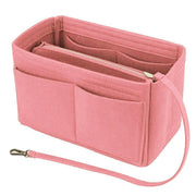 Felt Handbag Organizer Insert with Multiple Pockets for Tote and Purse - Pink L Size V528-ZK00401-PINK-L-464870