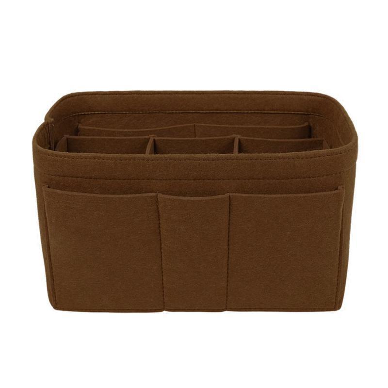 Felt Handbag Organizer Insert with Multiple Pockets for Tote and Purse - Pink L Size V528-ZK00401-PINK-L-464870