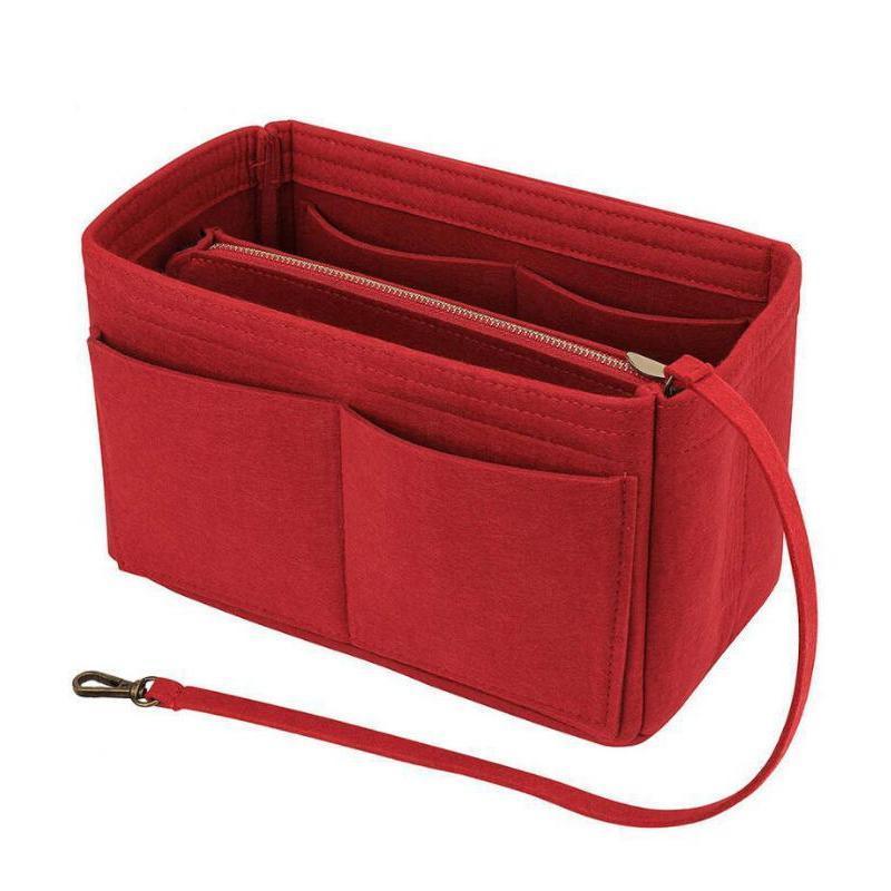 Felt Handbag Organizer Insert with Multiple Pockets for Tote and Purse - Pink XL Size V528-ZK00402-PINK-XL-762967