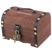 Wooden Treasure Chest Retro Money Storage Box Case Coin Piggy Bank Organizer V528-ZK00405-747649