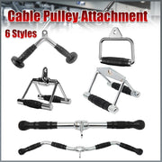 Cable Pulley Attachment Tricep Rope V Grip LAT Pull Down Gym Accessory - Revolving Straight Bar V528-ZK00422-DL-600357