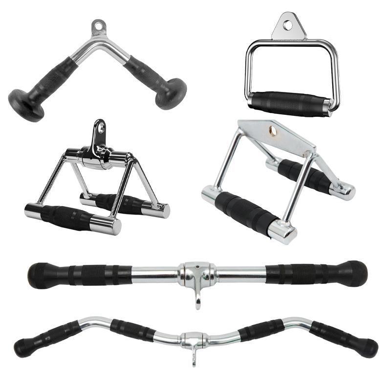 Cable Pulley Attachment Tricep Rope V Grip LAT Pull Down Gym Accessory - Revolving Straight Bar V528-ZK00422-DL-600357