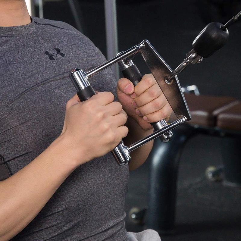 Cable Pulley Attachment Tricep Rope V Grip LAT Pull Down Gym Accessory - Revolving Straight Bar V528-ZK00422-DL-600357