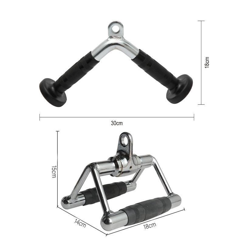 Cable Pulley Attachment Tricep Rope V Grip LAT Pull Down Gym Accessory - Revolving Straight Bar V528-ZK00422-DL-600357