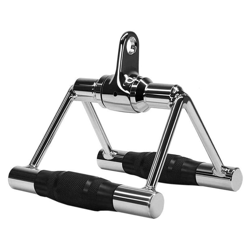 Cable Pulley Attachment Tricep Rope V Grip LAT Pull Down Gym Accessory - Revolving Straight Bar V528-ZK00422-DL-600357