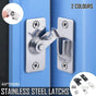 90 Degree Sliding Door Lock Hasp - Stainless Steel Corner Latch - Black-2PCS V528-ZK00426-BLACK-2PCS-736924