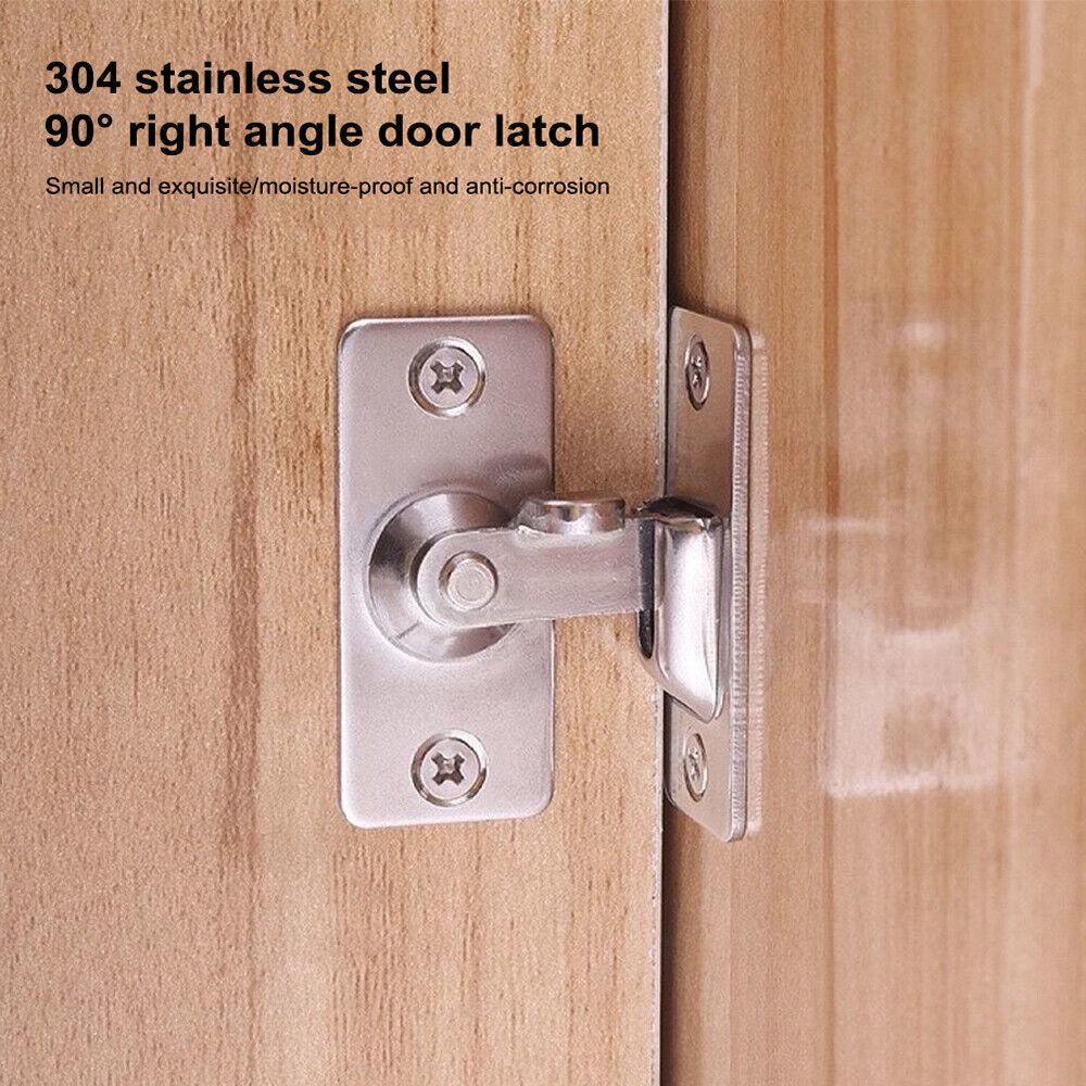 90 Degree Sliding Door Lock Hasp - Stainless Steel Corner Latch - Black-2PCS V528-ZK00426-BLACK-2PCS-736924