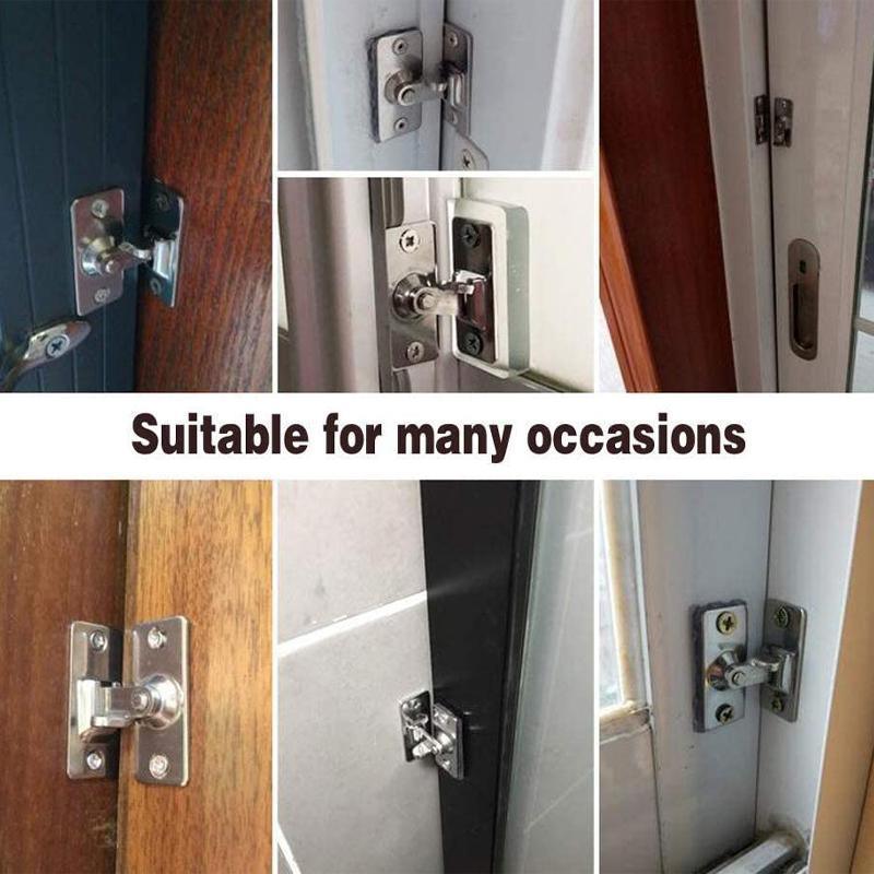 90 Degree Sliding Door Lock Hasp - Stainless Steel Corner Latch - Black-2PCS V528-ZK00426-BLACK-2PCS-736924