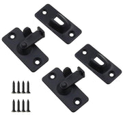 90 Degree Sliding Door Lock Hasp - Stainless Steel Corner Latch - Black-2PCS V528-ZK00426-BLACK-2PCS-736924